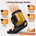 Air Compression Ankle Massager with Heating - 4 Levels, 3 Heat Settings & NTC Control - 2Pcs. - Black