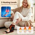 Air Compression Ankle Massager with Heating - 4 Levels, 3 Heat Settings & NTC Control - 2Pcs. - Black