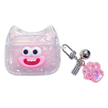 AirPods 3 Funny Smile Cat Face TPU Case - Pink