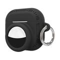 AirPods 5/4/AirTag 2-in-1 Silicone Case with Carabiner - Black