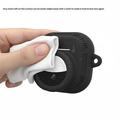 AirPods 5/4/AirTag 2-in-1 Silicone Case with Carabiner - Black