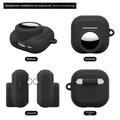 AirPods 5/4/AirTag 2-in-1 Silicone Case with Carabiner - Black
