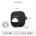 AirPods 5/4/AirTag 2-in-1 Silicone Case with Carabiner - Black