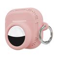 AirPods 5/4/AirTag 2-in-1 Silicone Case with Carabiner - Pink