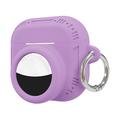 AirPods 5/4/AirTag 2-in-1 Silicone Case with Carabiner - Purple