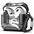 AirPods 4/AirPods 5 Camouflage Shockproof Case with Carabiner - Camouflage Grey