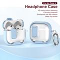 AirPods 4 Protective Hybrid Case with Lock & Hook - Light Blue / Transparent