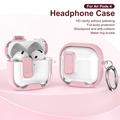 AirPods 4 Protective Hybrid Case with Lock & Hook - Pink / Transparent