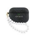 AirPods Pro 3 Guess 4G Classic Logo Case with Pearl Strap - Black