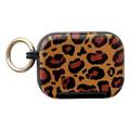 AirPods Pro 3 Leopard Print Case with Phone Stand & Makeup Mirror - Black Edge