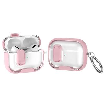AirPods Pro Protective Hybrid Case with Lock / Hook - Pink / Transparent