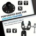Aluminum Trolling Motor Stabilizer Mount with 1" Ball Head Clamp for Boat and Kayak - Black