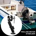 Aluminum Trolling Motor Stabilizer Mount with 1" Ball Head Clamp for Boat and Kayak - Black