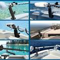 Aluminum Trolling Motor Stabilizer Mount with 1" Ball Head Clamp for Boat and Kayak - Black