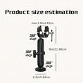 Aluminum Trolling Motor Stabilizer Mount with 1" Ball Head Clamp for Boat and Kayak - Black