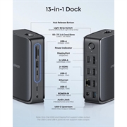 Anker 13-in-1 Multifunctional Hub - 2x USB-C, 3x USB-A, 100W Power Delivery - Grey