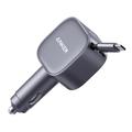 Anker Nano 75W Car Charger with Retractable USB-C Cable and USB-C Port - Grey
