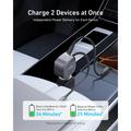 Anker Nano 75W Car Charger with Retractable USB-C Cable and USB-C Port - Grey
