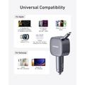 Anker Nano 75W Car Charger with Retractable USB-C Cable and USB-C Port - Grey