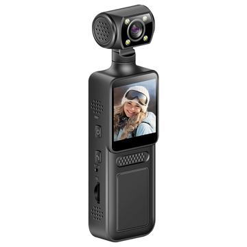 Anti-Shake 4K Sports Action Camera with Night Vision - Black