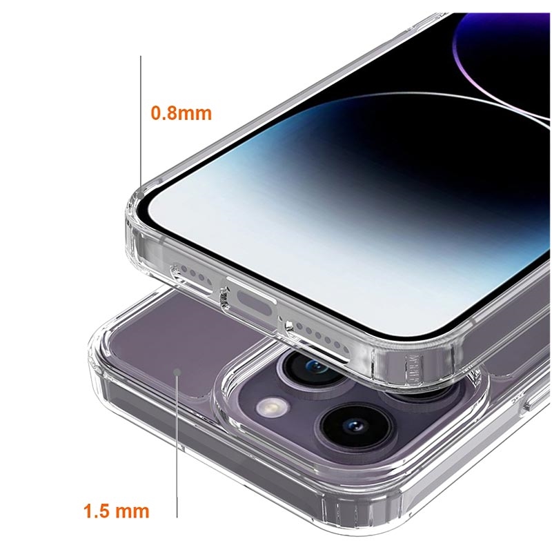 iPhone 15 Pro Max Anti-Shock Hybrid Case - Transparent