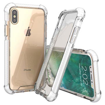 iPhone X Anti-Shock Hybrid Crystal Case - Clear / White