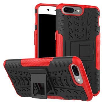 OnePlus 5 Anti-Slip Hybrid Case - Red / Black