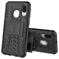 Anti-Slip Samsung Galaxy A40 Hybrid Case with Stand - Black