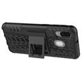 Anti-Slip Samsung Galaxy A40 Hybrid Case with Stand - Black