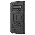 Anti-Slip Samsung Galaxy S10+ Hybrid Case with Stand - Black