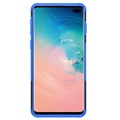 Anti-Slip Samsung Galaxy S10+ Hybrid Case with Stand - Blue / Black