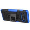 Anti-Slip Samsung Galaxy S10+ Hybrid Case with Stand - Blue / Black