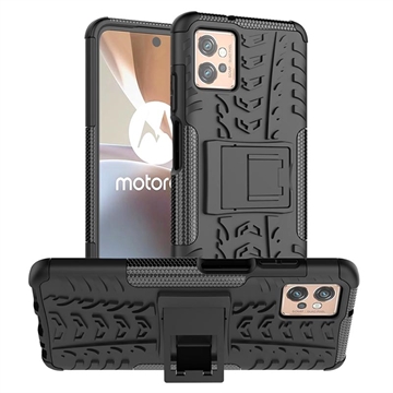 Anti-Slip Motorola Moto G32 Hybrid Case with Stand - Black