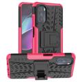 Anti-Slip Motorola Moto G (2022) Hybrid Case with Stand - Hot Pink / Black