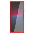 Anti-Slip Sony Xperia 10 IV Hybrid Case with Stand - Red / Black