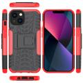 Anti-Slip iPhone 14 Max Hybrid Case with Stand - Red / Black