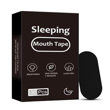 Anti-Snoring Mouth Tape for Improved Sleep - 30 Pcs. - Black