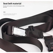 Anti-Theft Luggage Cross Strap with Combination Lock - Black