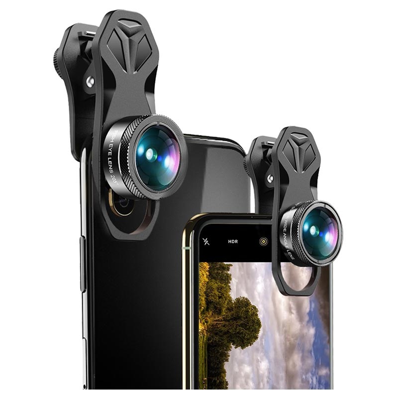 Apexel APLDG11 11in1 Universal Clipon Camera Lens Kit Black