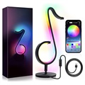 App-Controlled Musical Note RGB Lamp - 20W - Black