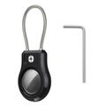 Apple AirTag/AirTag 2 Case with Stainless Steel Wire Strap - Black
