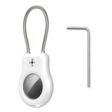 Apple AirTag/AirTag 2 Case with Stainless Steel Wire Strap - White