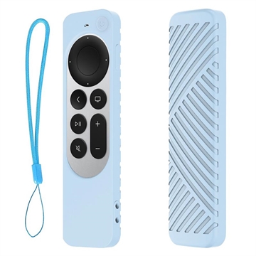 Apple TV 4K Siri Remote (3rd Gen.) Protective Silicone Case with Lanyard - Blue