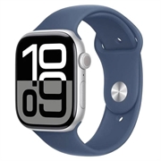 Apple Watch 10 GPS MWWL3QN/A - Aluminum, Denim Sport Band, S/M, 46mm - Silver