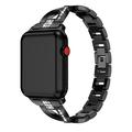 Apple Watch (38/40/SE/41/42mm) Diamond Steel Women Watch Strap - Black