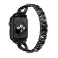 Apple Watch (38/40/SE/41/42mm) Diamond Steel Women Watch Strap - Black