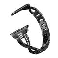 Apple Watch (38/40/SE/41/42mm) Diamond Steel Women Watch Strap - Black