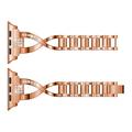 Apple Watch (38/40/SE/41/42mm) Diamond Steel Women Watch Strap - Rose Gold