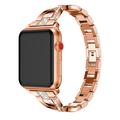 Apple Watch (38/40/SE/41/42mm) Diamond Steel Women Watch Strap - Rose Gold