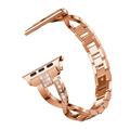 Apple Watch (38/40/SE/41/42mm) Diamond Steel Women Watch Strap - Rose Gold